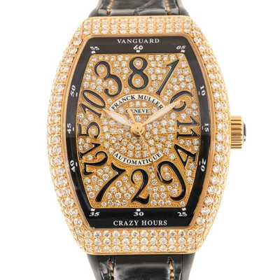 Shop Franck Muller Vanguard Automatic Diamond Gold Dial Ladies Watch V 32 Ch D Cd (5n.nr) In Black / Gold / Gold Tone / Rose / Rose Gold / Rose Gold Tone
