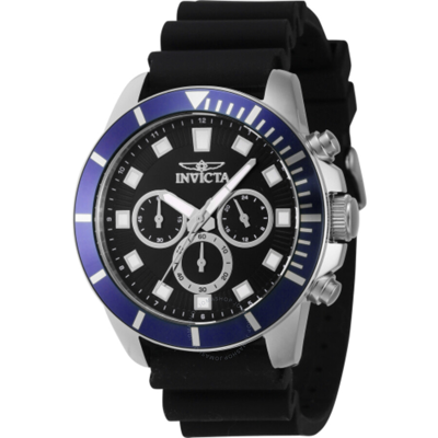 Shop Invicta Pro Diver Chronograph Gmt Quartz Black Dial Men's Watch 46079 In Black / Blue