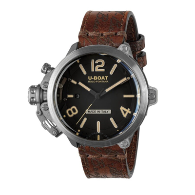 Shop U-boat Capsule Automatic Black Dial Men's Watch 8809 In Black / Brown
