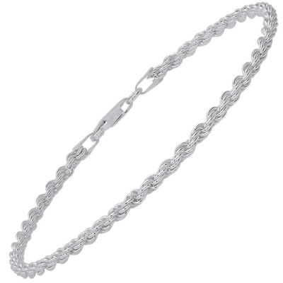 Kylie Harper Men's Italian Sterling Silver 8.5" Rope Chain Bracelet In Silver-tone