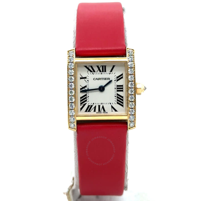 Shop Cartier Tank Francaise Diamond Silver Dial Ladies Watch We100131 In Red   / Gold / Silver / Yellow