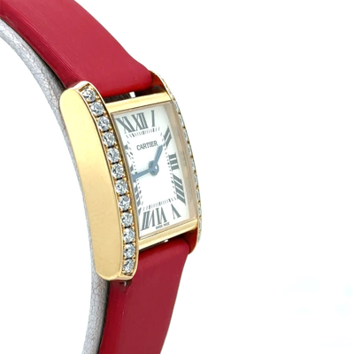 Shop Cartier Tank Francaise Diamond Silver Dial Ladies Watch We100131 In Red   / Gold / Silver / Yellow
