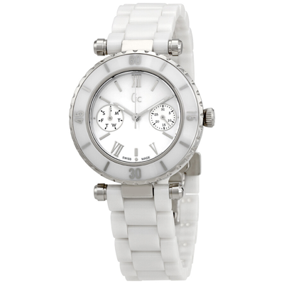 Shop Guess Mother Of Pearl Dial Ladies Ceramic Watch I35003l1s In Mop / Mother Of Pearl / White