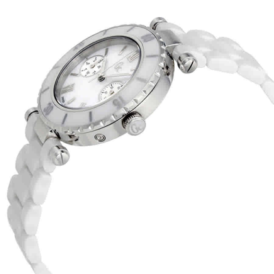 Shop Guess Mother Of Pearl Dial Ladies Ceramic Watch I35003l1s In Mop / Mother Of Pearl / White