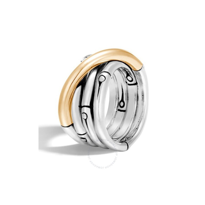 Shop John Hardy Bamboo 18k Yellow Gold & Sterling Silver Fashion Ring - Rz5939x7 In Silver-tone, Yellow