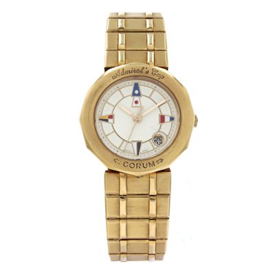 Shop Corum Admiral Quartz White Dial Ladies Watch 368253 In Admiral / Gold / Gold Tone / White / Yellow