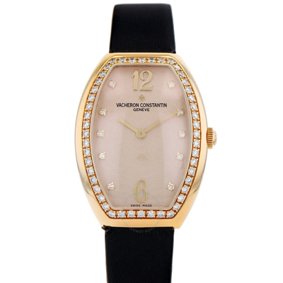 Shop Vacheron Constantin Egerie Quartz Diamond Champagne Dial Ladies Watch 25540 In Black / Champagne / Gold / Gold Tone / Yellow