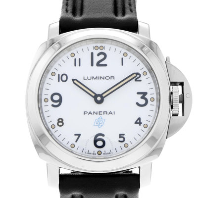 Shop Panerai Luminor Base Logo 3 Days Acciaio White Dial Men's Watch Pam 00775 In Black / Brown / White