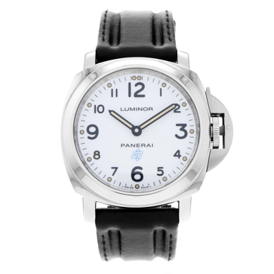 Shop Panerai Luminor Base Logo 3 Days Acciaio White Dial Men's Watch Pam 00775 In Black / Brown / White