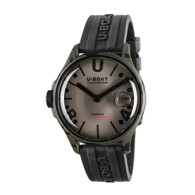 Shop U-boat Darkmoon Quartz Grey Dial Men's Watch 9550 In Black / Dark / Grey