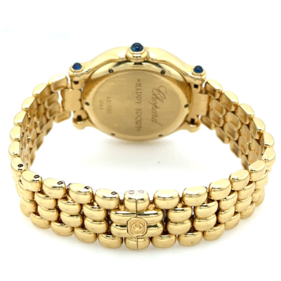 Shop Chopard Happy Sport Quartz Diamond White Dial Ladies Watch 27/6145-23 In Gold / Gold Tone / White / Yellow