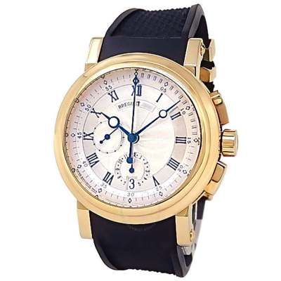Shop Breguet Marine Chronograph Silver Dial Men's Watch 5827ba/12/5zu In Black / Gold / Silver / Yellow