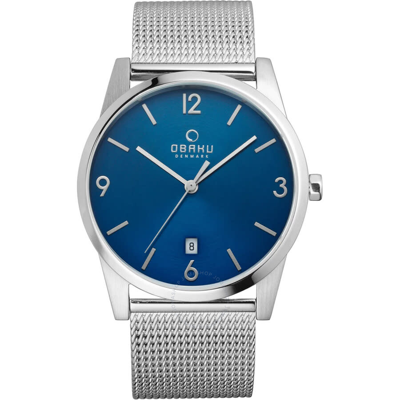 Shop Obaku Sten Quartz Blue Dial Men's Watch V169gdclmc