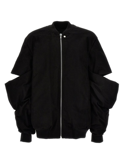 Shop Rick Owens Easy Gauntlet Zipped Bomber Jacket In Black