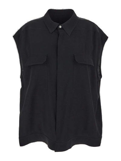 Shop Rick Owens Sleeveless Shirt In Black