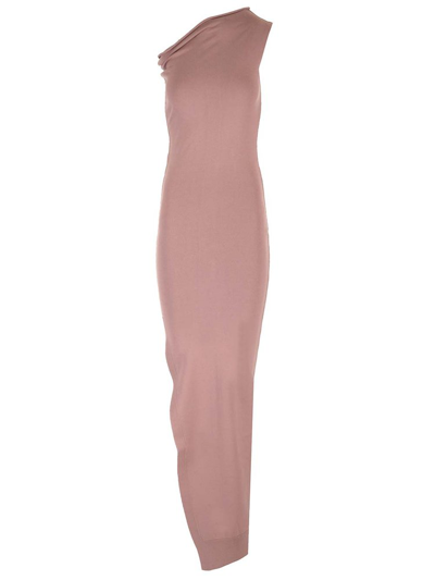 Shop Rick Owens Asymmetric Midi Dress In Pink