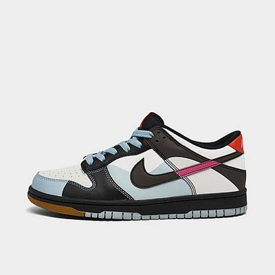 Shop Nike Big Kids' Dunk Low Se Casual Shoes In Summit White/light Armory Blue/black