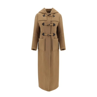 Shop Prada Montgomery Coat In Brown