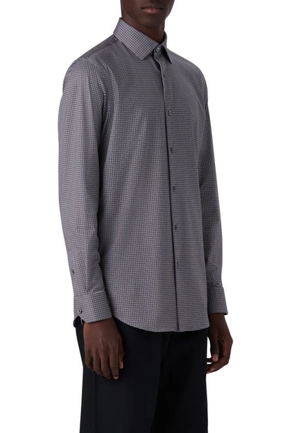 Bugatchi Ooohcotton® Neat Button-up Shirt In Black