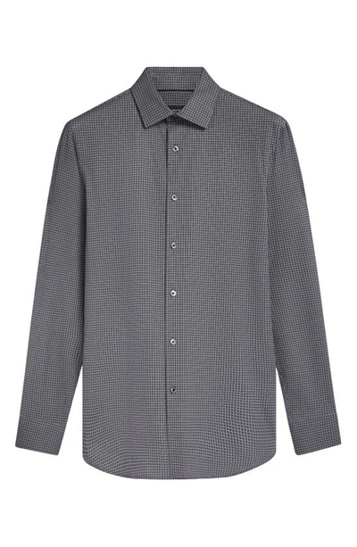 Bugatchi Ooohcotton® Neat Button-up Shirt In Black