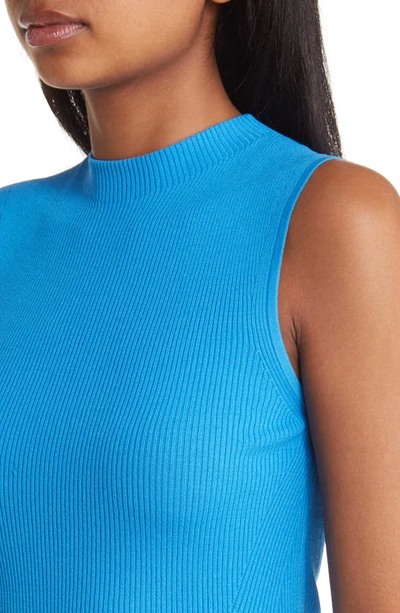 Hugo Boss Feskies Ribbed Top In Brilliant Blue