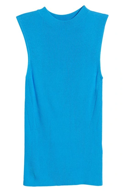 Hugo Boss Feskies Ribbed Top In Brilliant Blue