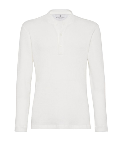 Shop Brunello Cucinelli Cotton Long-sleeve T-shirt In White