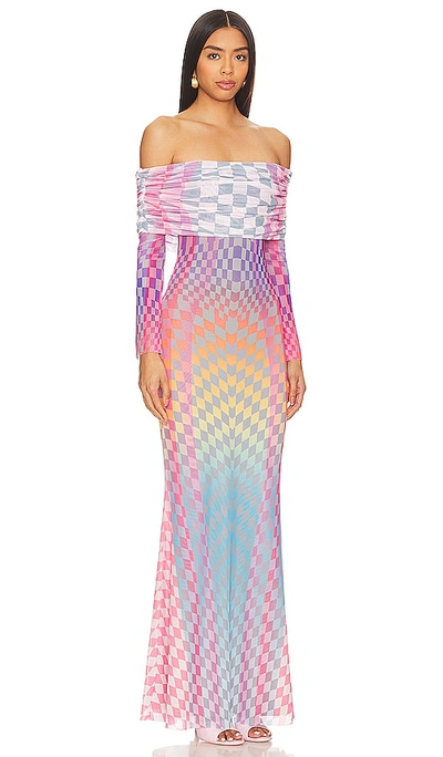 Shop Afrm Thelma Dress In Grid Ombre