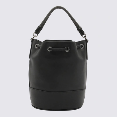 Shop Brunello Cucinelli Black Leather Satchel Bag