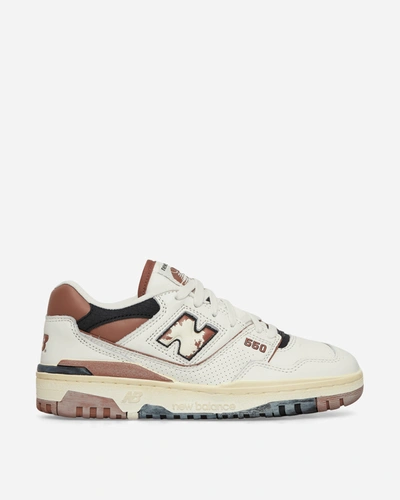 New Balance '550' White And Brown Low Top Sneakers With Logo And Contrasting Details In Multicolor