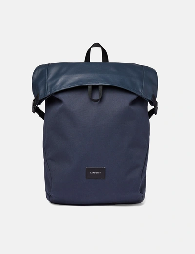 Shop Sandqvist Alfred Backpack In Navy Blue