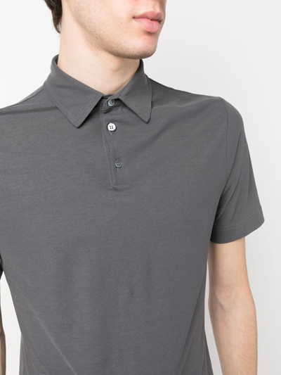 Shop Zanone Short Sleeves Polo In Grey