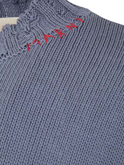 Shop Marni Crew Neck Long Sleeeves Sweater In Metallic