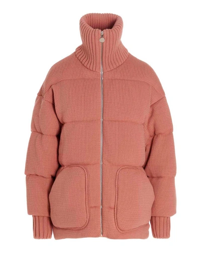 Shop Ienki Ienki Knitted Puffer Jacket Coats, Trench Coats In Pink