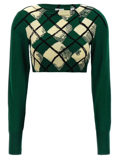 Shop Burberry Argyle Pattern Sweater Sweater, Cardigans Green