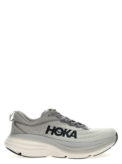 Shop Hoka One One Bondi 8 Sneakers Gray