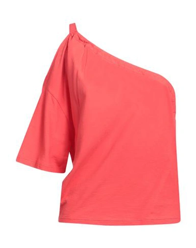 Shop Iro Woman Top Coral Size L Cotton In Red