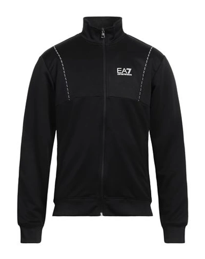 Shop Ea7 Man Sweatshirt Black Size Xl Polyester