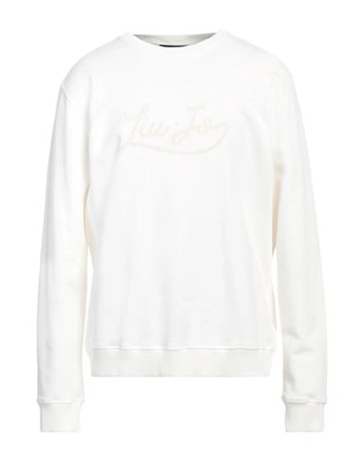 Shop Liu •jo Man Man Sweatshirt Cream Size 3xl Cotton, Polyester In White