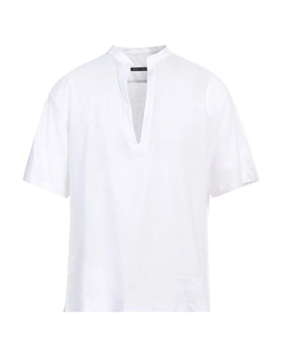 Shop Daniele Alessandrini Man Shirt White Size L Linen, Cotton