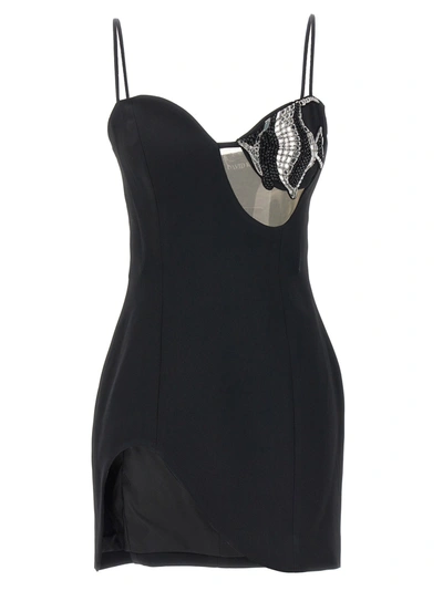 Shop David Koma Crystal Fish Dress Dresses Black