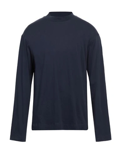 Shop Dries Van Noten Man T-shirt Navy Blue Size L Cotton