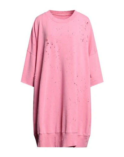 Shop Mm6 Maison Margiela Woman Sweatshirt Pink Size S Cotton, Polyester, Elastane