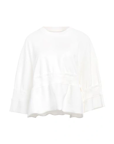 Shop Mm6 Maison Margiela Woman Sweatshirt Ivory Size M Cotton In White