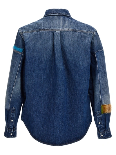 Shop Marni Denim Shirt, Embroidery And Patches Shirt, Blouse Blue