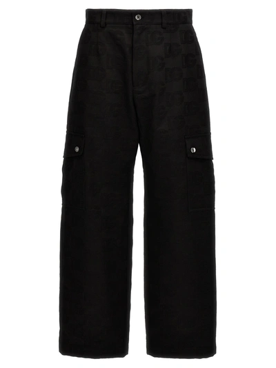 Shop Dolce & Gabbana Dg Jaquard Pants Black