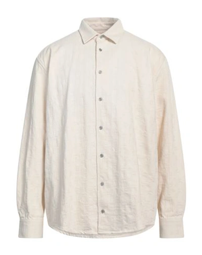 Shop Soulland Man Shirt Beige Size M Cotton