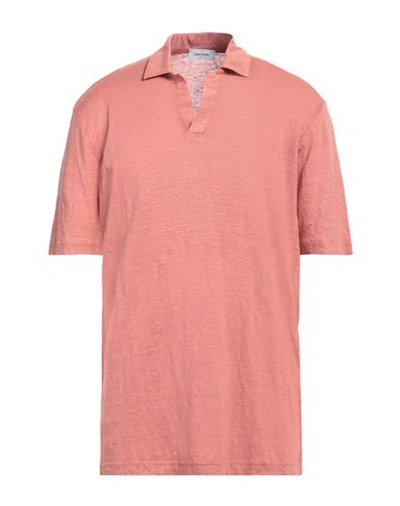 Shop Gran Sasso Man Polo Shirt Pastel Pink Size 46 Linen