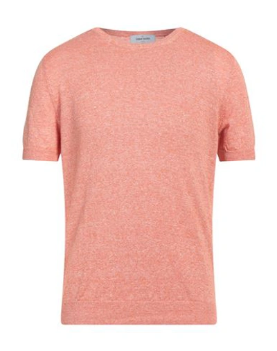 Shop Gran Sasso Man Sweater Orange Size 40 Linen, Cotton