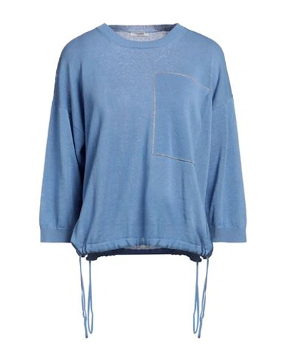 Shop Peserico Woman Sweater Light Blue Size 8 Linen, Cotton